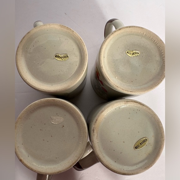 Vintage Wild Strawberry Coffee Mugs With Lids Tea Cups Made in Korea Set Of 4 - Picture 12 of 13